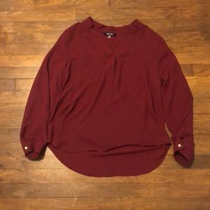 Nine West maroon long sleeve top